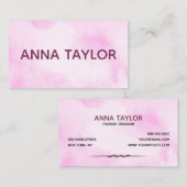 ピンクミニマル大理石スタイリッシュガーリーモダン製 名刺 (正面/裏面)