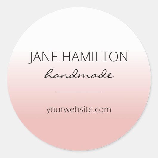 ピンクミニマル封筒用シールシール ラウンドシール (正面)