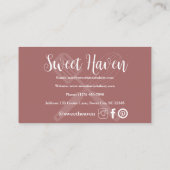 ピンクミニマル料理用具ベーカリー 名刺 (裏面)