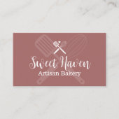 ピンクミニマル料理用具ベーカリー 名刺 (正面)