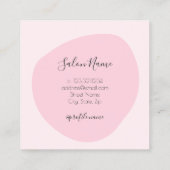 ピンクミニマル爪、 ネイル スクエア名刺 (裏面)