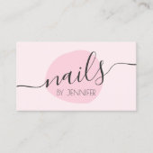 ピンクミニマル爪、 ネイル 名刺 (正面)