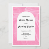 ピンクミニマル芸術的抽象芸術ブライダルシャワー 招待状 (正面)