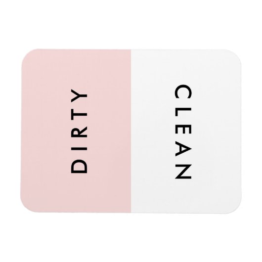 ピンクミニマル食洗機クリーンまたはダーティマグネット マグネット (横)