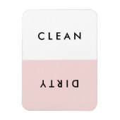 ピンクミニマル食洗機クリーンまたはダーティマグネット マグネット (縦)