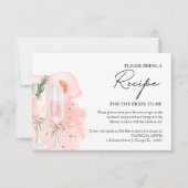 ピンクミモザブライダルシャワーレシピ要求 招待状 (正面)