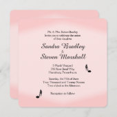 ピンクミュージックテーマ結婚ズ 招待状 (正面/裏面)