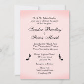 ピンクミュージックテーマ結婚ズ 招待状 (正面)