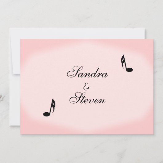 ピンクミュージックテーマ結婚ズ 招待状 (裏面)