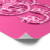 ピンクミュージックノートとスティレット75誕生日 ポスター (角)