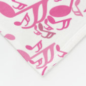 ピンクミュージックノートハートフリースブランケット フリースブランケット (角)