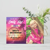ピンクミュージックフェスティバルフェストフォト誕生日 招待状 (スタンド正面)