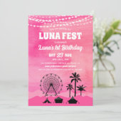 ピンクミュージックフェスティバル誕生日招待状 招待状 (スタンド正面)