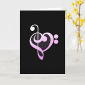 ピンクミュージックミュージシャンハート カード (黄色い花)