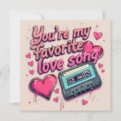 ピンクミュージックラブソングレトロバレンティンデー シーズンカード (正面)