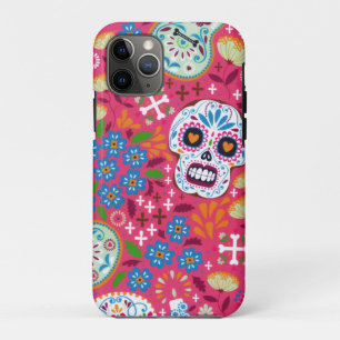 ピンクミュージックロックスカルフローラガーデン iPhone 11 PROケース