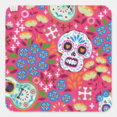 ピンクミュージックロックスカルフローラ園 スクエアシール (正面)