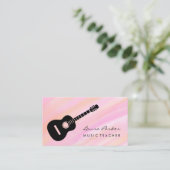 ピンクミュージック先生ギタープレーヤー楽器武西 名刺 (スタンド正面)