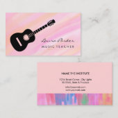 ピンクミュージック先生ギタープレーヤー楽器武西 名刺 (正面/裏面)