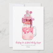 ピンクミルクシェイクスウィートホリデークリスマス シーズンカード (正面)