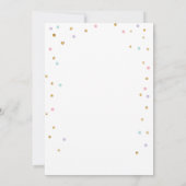 ピンクミントアイスクリームコーン紙吹雪誕生日招待状 招待状 (裏面)