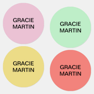 ピンクミントイエローチルドレンズラウンドアイロン名 ラベル