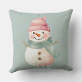 ピンクミントクリスマス雪だるま クッション (裏面)
