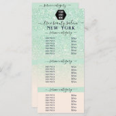 ピンクミントグリッターグラデーションロゴサロン価格表 (正面/裏面)