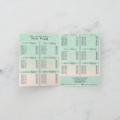 ピンクミントグリッターグラデーションロゴサロン価格表 ノートカード (内部)