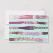 ピンクミントグリーン爪、 ネイルポーランドグリッターブラシストローク セーブザデート (裏面)