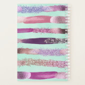 ピンクミントグリーン爪、 ネイルポーランドグリッターブラシストローク プランナー手帳 (裏面)