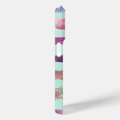 ピンクミントグリーン爪、 ネイルポーランドグリッターブラシストローク Case-Mate iPhoneケース (裏面 / 右)