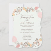 ピンクミントスウィートフローラリースウェディング招待状 招待状 (正面)