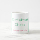 ピンクミントストライプクリスマス コーヒーマグカップ (中央)