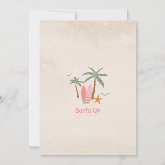 ピンクミントツーザビーチサーフィン2nd誕生日 招待状 (裏面)