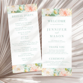 ピンクミントティエルフローラボホ結婚式 プログラムカード