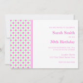 ピンクミントドット30th誕生日パーティの招待状 招待状 (裏面)