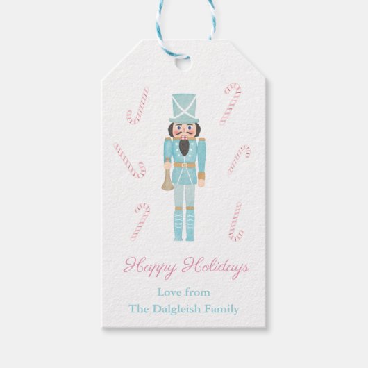 ピンクミントナツクラッカーバレエキャンディーキャンセホリデーズ ギフトタグ (正面)