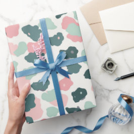 ピンクミントパステルヒョウ ラッピングペーパー
