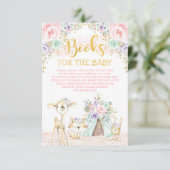 ピンクミントパープルウッドランド動物の本を読む エンクロージャーカード (スタンド正面)