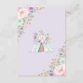 ピンクミントパープルウッドランド動物の本を読む エンクロージャーカード (裏面)