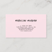 ピンクミントフェイク金ゴールドブラシストローク抽象芸術 名刺 (裏面)
