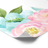 ピンクミントフローラ回転木馬1stバースデーウェルカム ポスター (角)