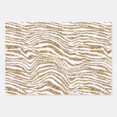 ピンクミントホワイト金ゴールドフェイクグリッターゼブラ ラッピングペーパーシート (正面2)