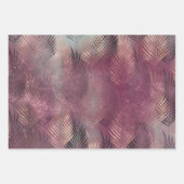 ピンクミント抽象芸術トロピカル離れ ラッピングペーパーシート (正面)