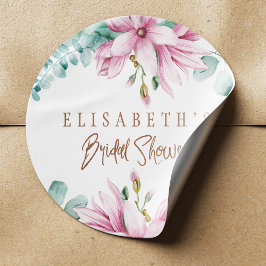 ピンクミント水カラー銅グリッターブライダルシャワー ラウンドシール