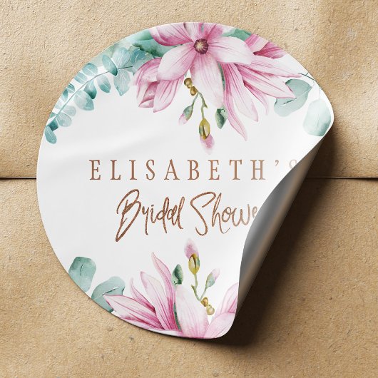 ピンクミント水カラー銅グリッターブライダルシャワー ラウンドシール