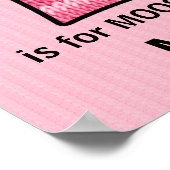 ピンクムースモノグラムレターエムベビールーム ポスター (角)