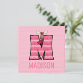 ピンクムースレターM子供の誕生日パーティー 招待状 (スタンド正面)