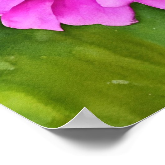 ピンクムームフラワーウォータースタイルアートスクエア ポスター (角)